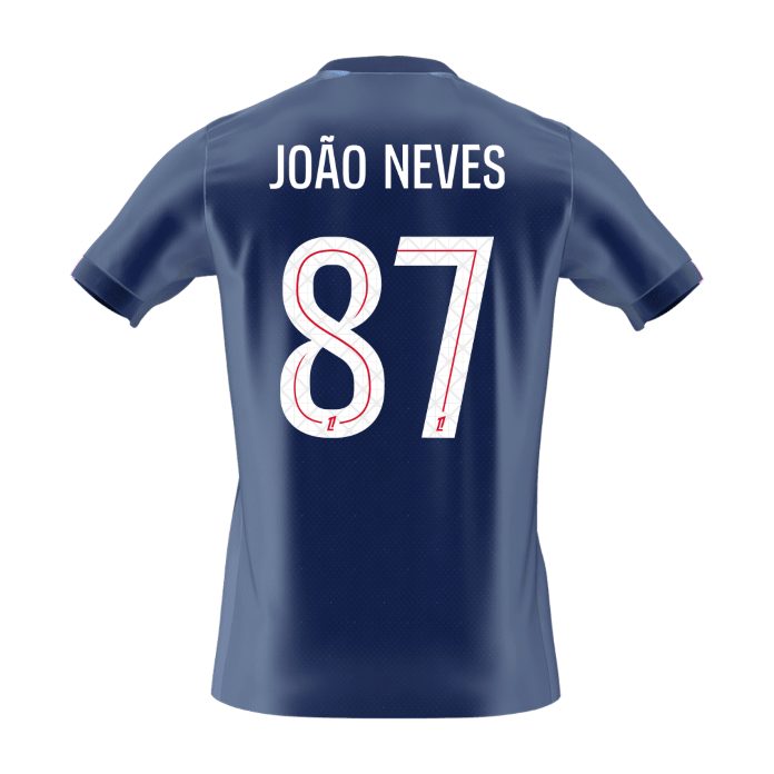 PSG kotipelipaita 2025/26 – João Neves #87 – lisänäkymä 8