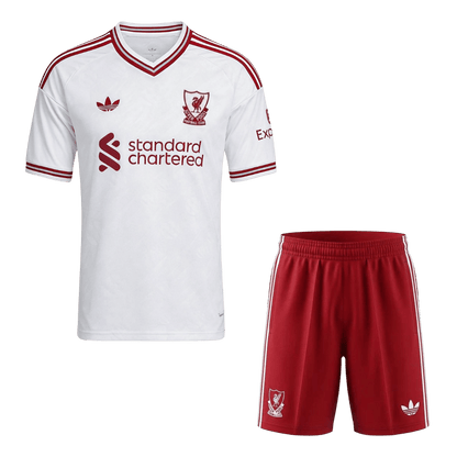 Liverpool vierasjalkapallosetti 2026/27 – pelipaita ja shortsit edestä