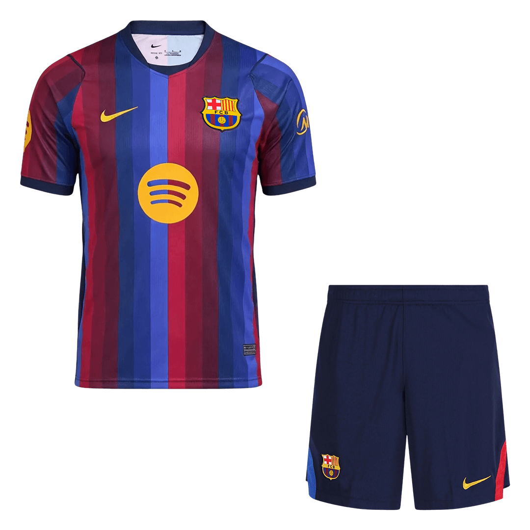 Barcelona kotijalkapallosetti 2026/27 – pelipaita ja shortsit edestä