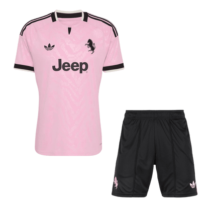 Juventus vierasjalkapallosetti 2026/27 – pelipaita ja shortsit edestä
