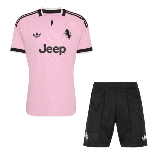 Juventus vierasjalkapallosetti 2026/27 – pelipaita ja shortsit edestä