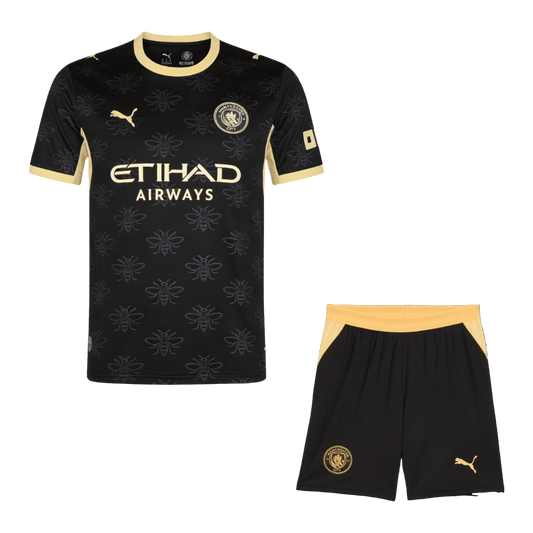Manchester City vierasjalkapallosetti 2026/27 – pelipaita ja shortsit edestä