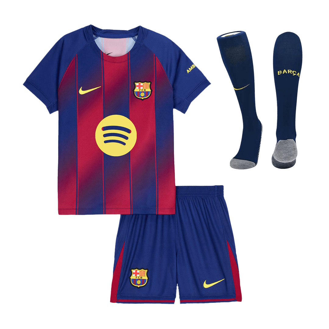 Barcelona 2025/26 Koti Lasten täydellinen peliasu