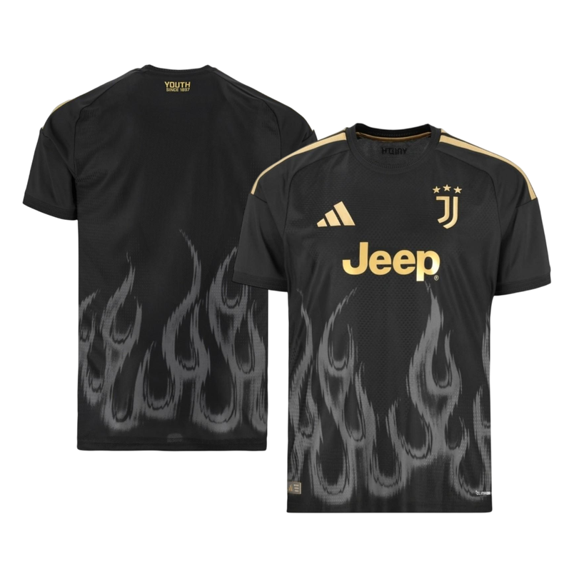 Juventus kolmas pelipaita 2026/27 (pelaajaversio) – etu- ja takapuoli