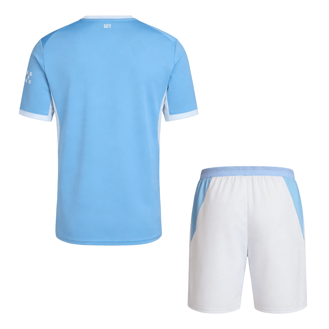 Manchester City kotijalkapallosetti 2026/27 – pelipaita ja shortsit takaa