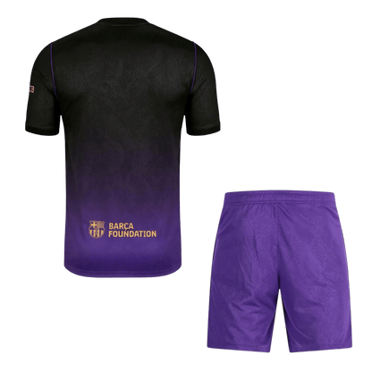Barcelona vierasjalkapallosetti 2026/27 – pelipaita ja shortsit takaa